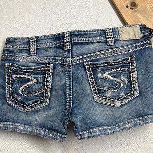 Silver jean shorts
